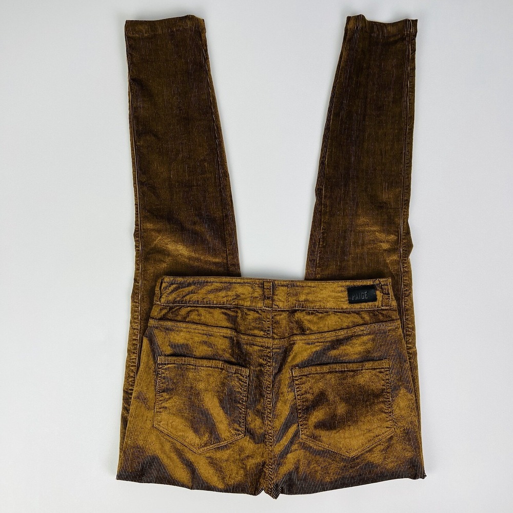 Paige Hoxton Ultra Skinny Chestnut Brown Cotton Blend Corduroy Pants Womens 26 - Picture 7 of 9